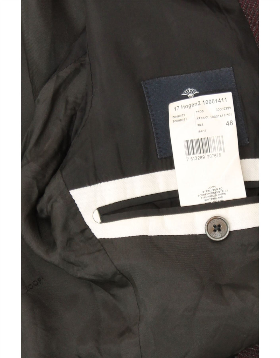 JOOP Mens 2 Button Blazer Jacket IT 48 Medium Maroon Wool Vintage Joop and Second-Hand Joop from Messina Hembry 