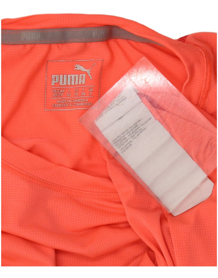 PUMA Damen T-Shirt Top UK 8 Small Orange Polyester