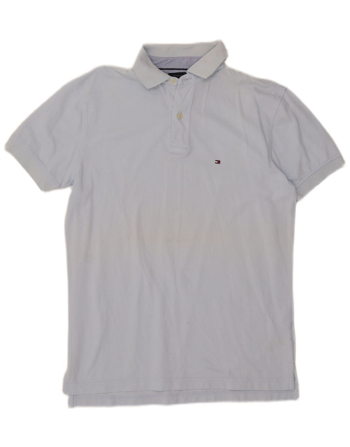 Tommy Hilfiger Herren-Poloshirt aus mittelblauer Baumwolle