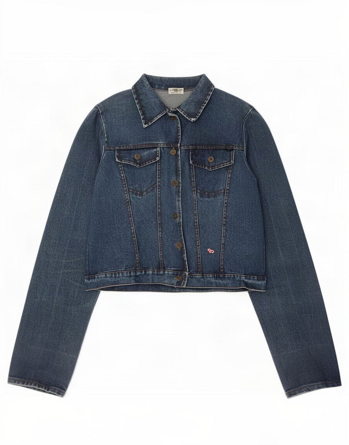 Vintage Damen Jeansjacke UK 14 Mittelblau
