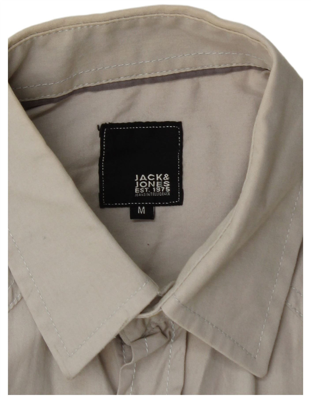 JACK & JONES Herren-Kurzarmhemd aus mittelgrauer Baumwolle