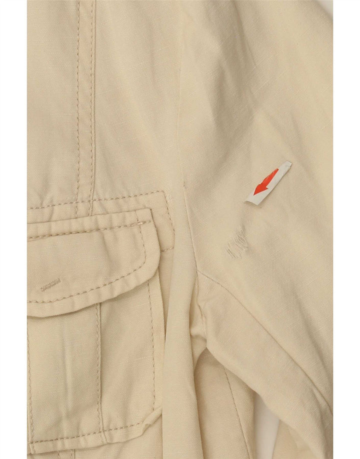 Zara Damen Utility-Jacke UK 12 Mittelbeige Baumwolle