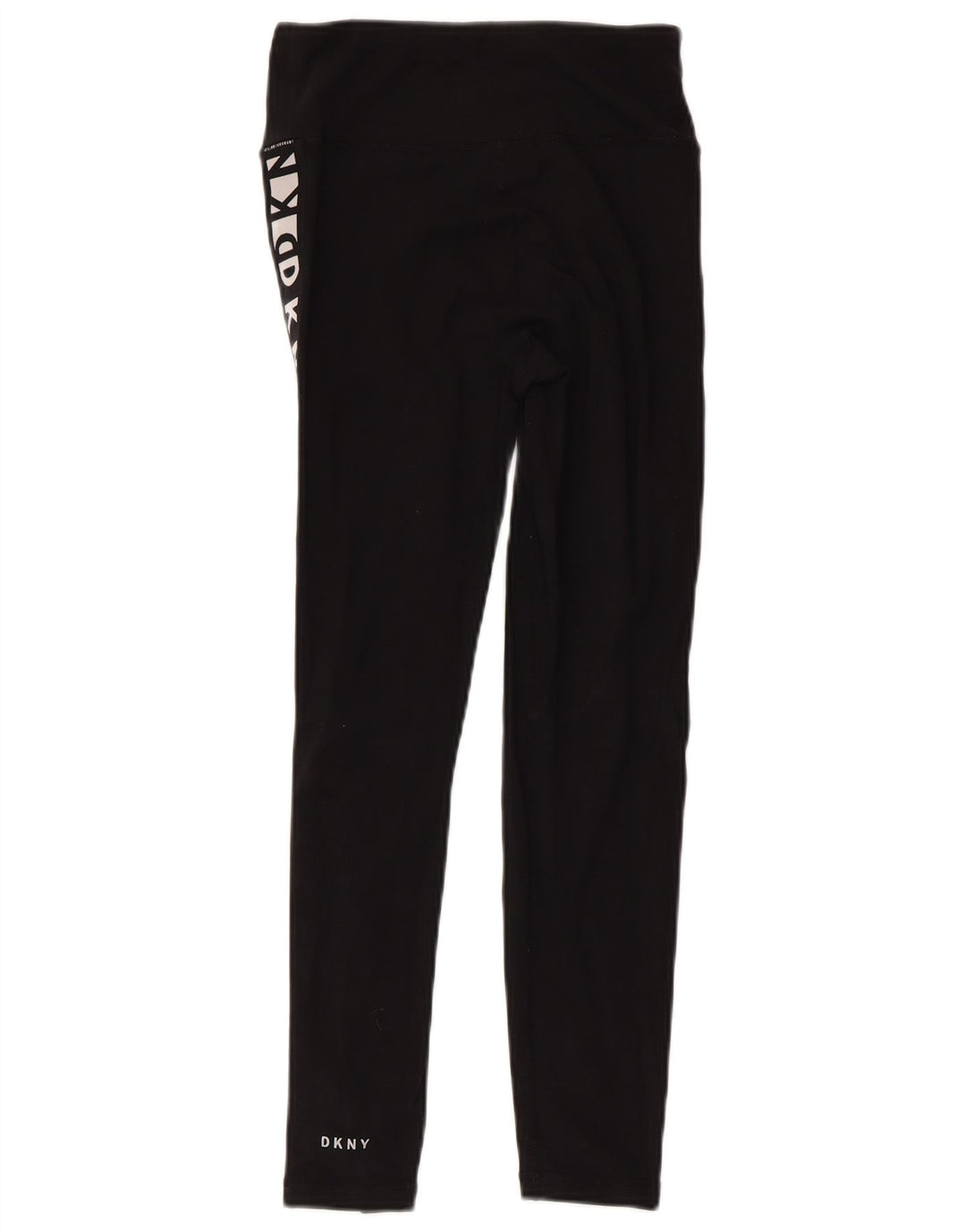 Dkny Womens Graphic Leggings UK 4 XS Schwarze Baumwolle