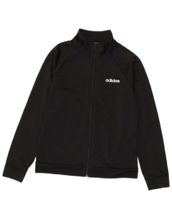 Adidas Jungen Trainingsanzug Top Jacke 11-12 Jahre Schwarzes Polyester