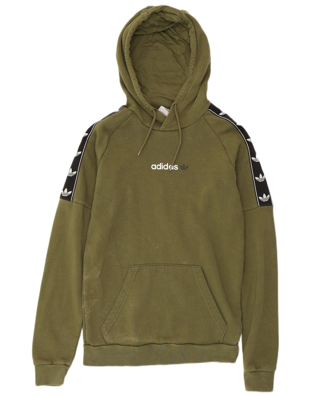 ADIDAS Herren Graphic Hoodie Pullover XS Khaki Colourblock Baumwolle