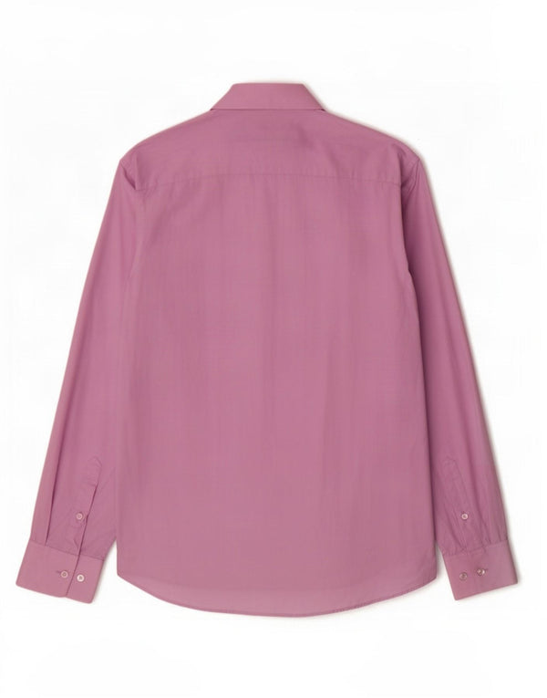 Calvin Klein Mens Slim Fit Shirt Size 41 Large Pink Cotton