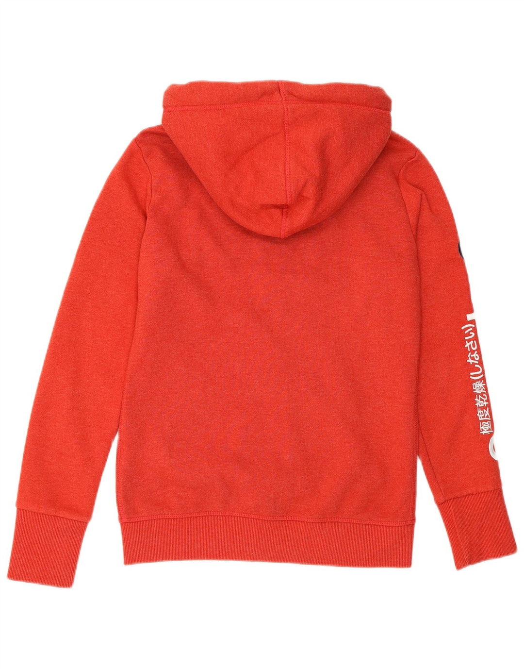 SUPERDRY Damen-Kapuzenpullover mit grafischem Reißverschluss, Gr. 8, Orange, Baumwolle