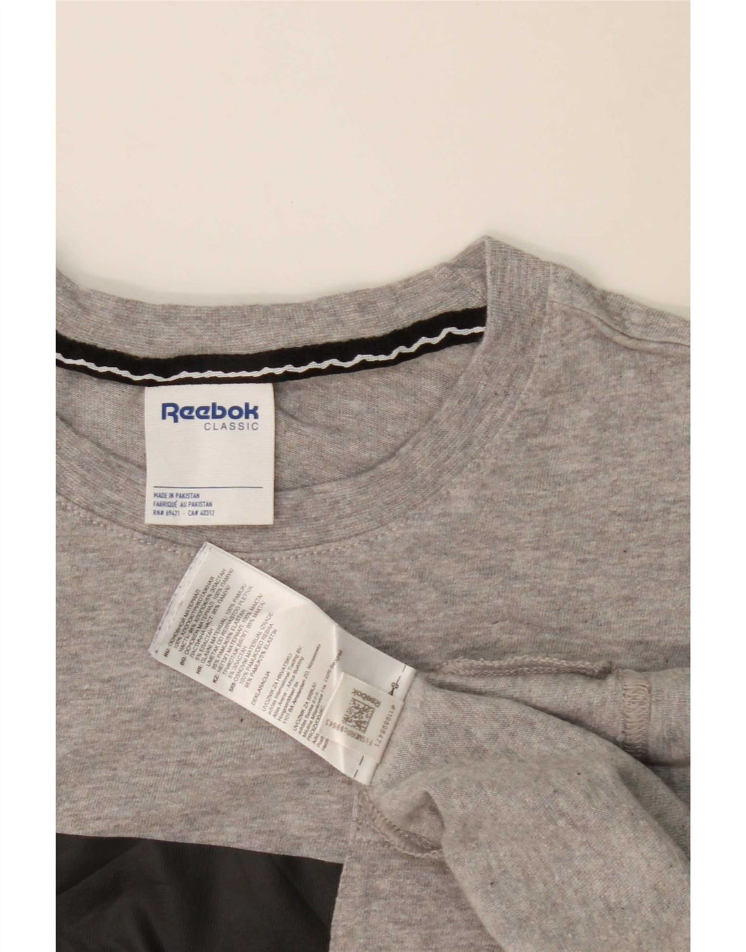 Reebok Herren T-Shirt Top Large Grau Colourblock Baumwolle