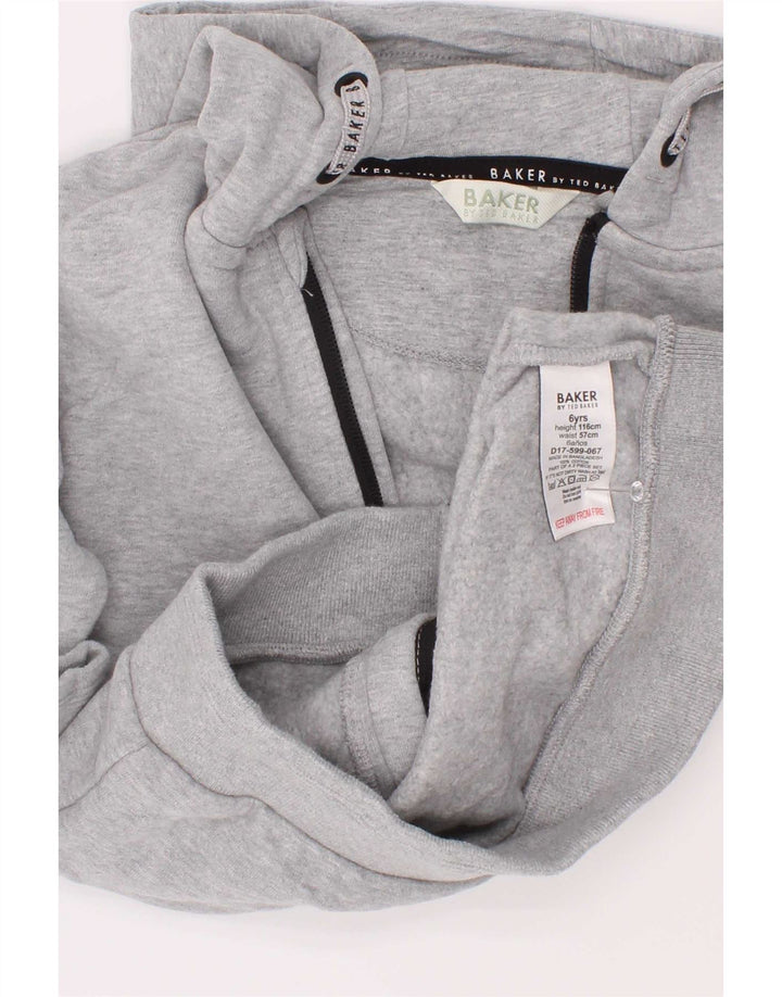 Ted Baker Jungen-Kapuzenpullover mit Reißverschluss, 5–6 Jahre, graue Baumwolle