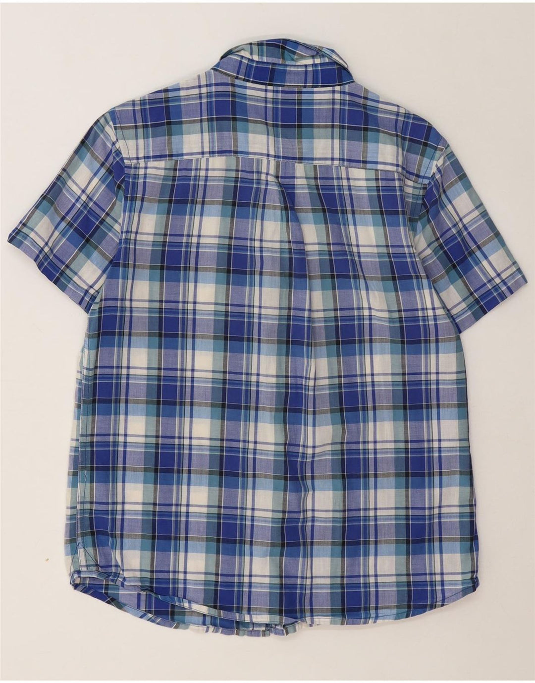 LEE Boys Short Sleeve Shirt 15-16 Years Blue Check Cotton Vintage Lee and Second-Hand Lee from Messina Hembry 