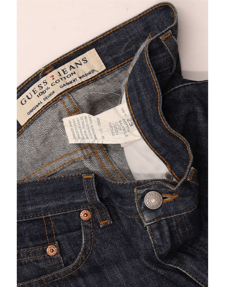 Guess Damen Straight Jeans W29 L28 Marineblaue Baumwolle