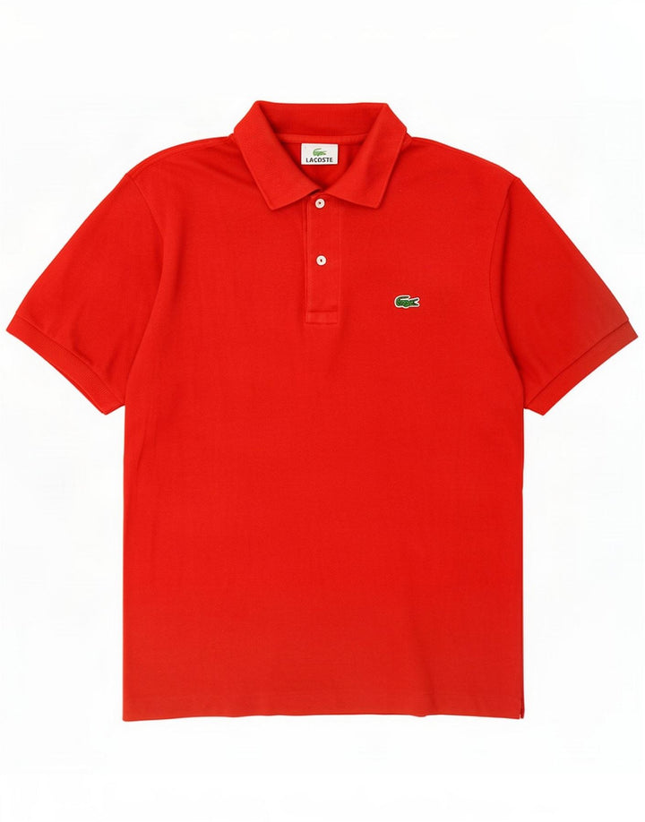 Lacoste Herren-Poloshirt, Größe 4, mittelrote Baumwolle