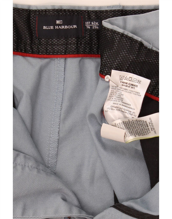 Marks & Spencer Herren Blue Harbour Gerade Chinohose W42 L29 Blau