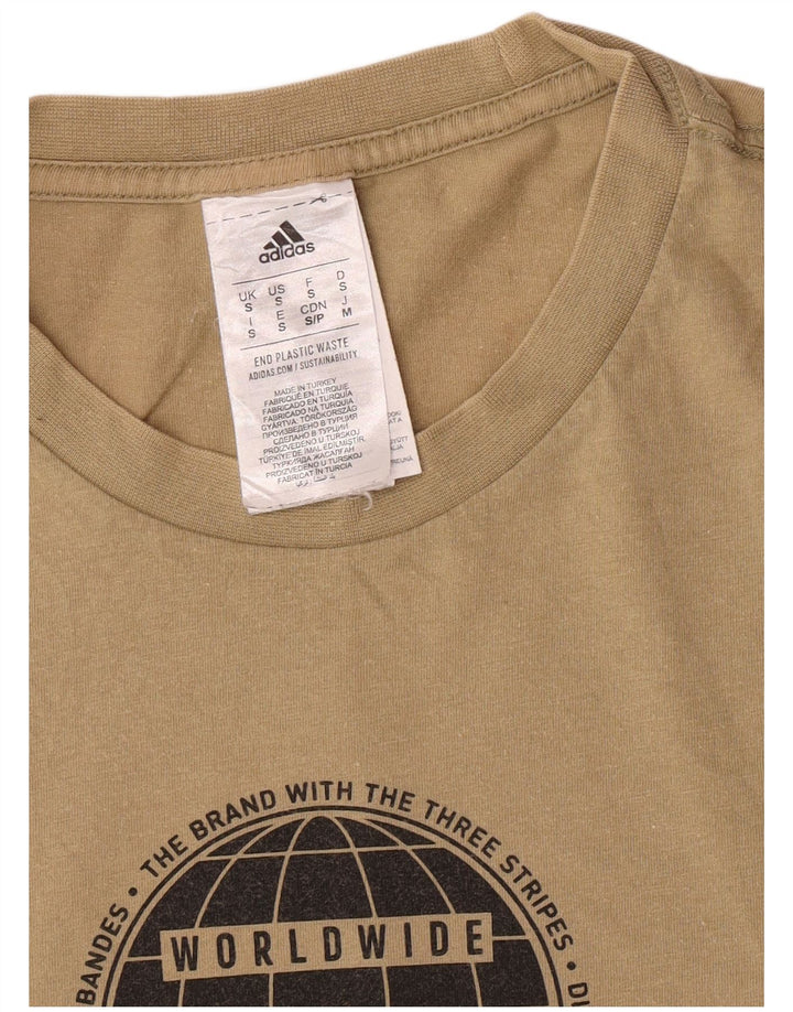 Adidas Herren Regular Graphic T-Shirt Top Small Khaki Baumwolle