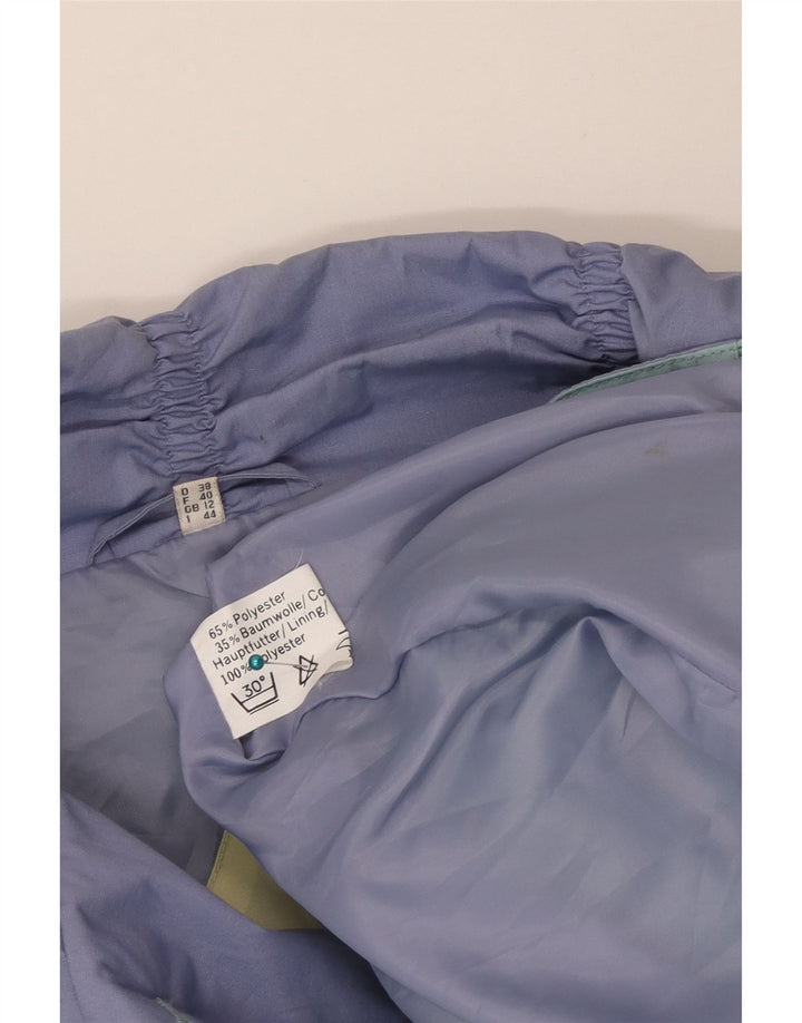 Vintage Damen Trenchcoat UK 12 Mittelgrünes Farbblock-Polyester