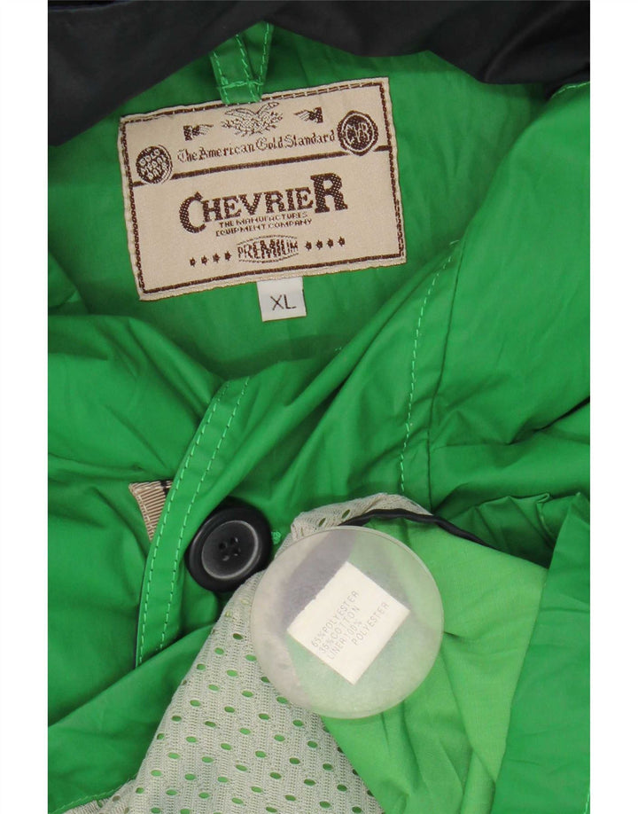Vintage Herren-Utility-Jacke mit Kapuze, UK 42 XL, grünes Polyester