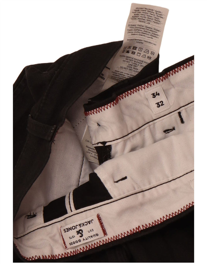 Jack & Jones Slim Chino-Hose für Herren, W34, L32, schwarze Baumwolle