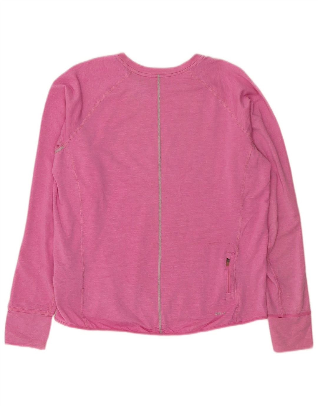 NIKE Damen Dri Fit Top Langarm UK 18 XL Rosa Lyocell