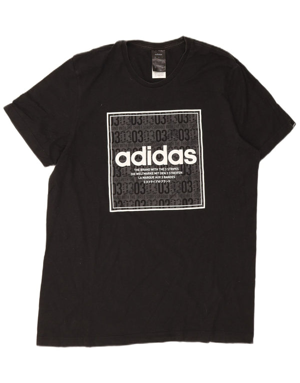 Adidas Herren Grafik T-Shirt Top Large Schwarz Baumwolle