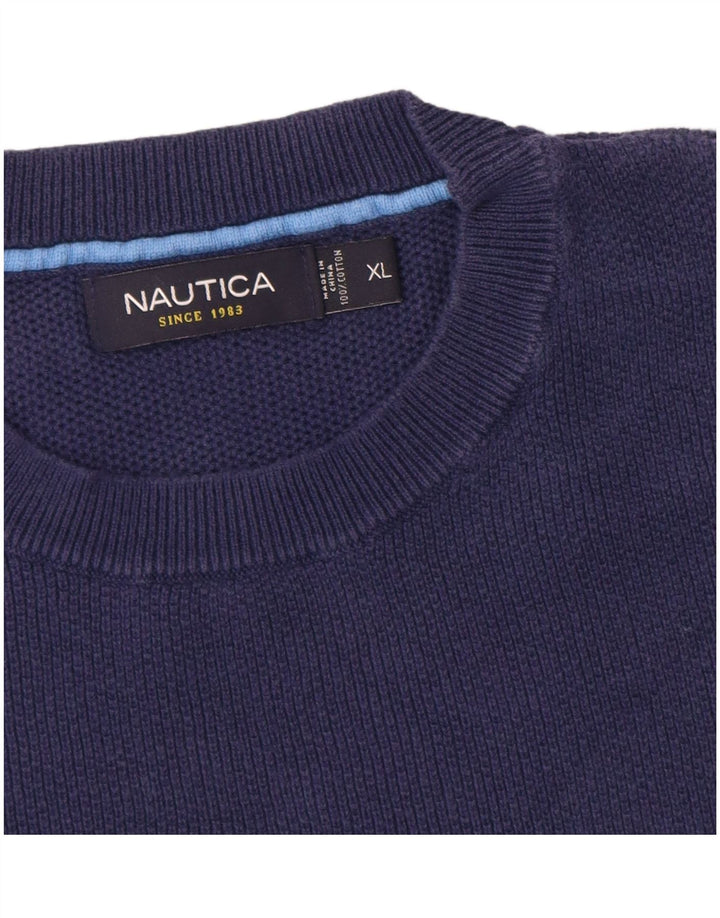 NAUTICA Damen-Pullover mit Rundhalsausschnitt, UK 18, XL, Marineblau, Baumwolle
