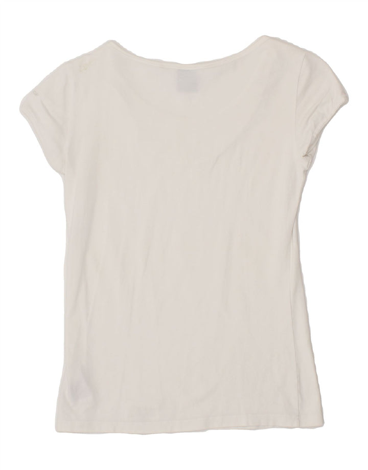 REEBOK Womens T-Shirt Top UK 12 Medium White Cotton Vintage Reebok and Second-Hand Reebok from Messina Hembry 