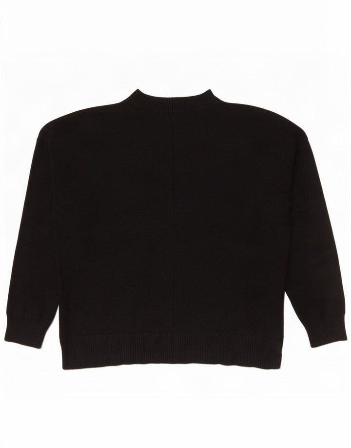 Oasis Damen-Pullover mit Rundhalsausschnitt, Gr. 14, mittlere schwarze Viskose