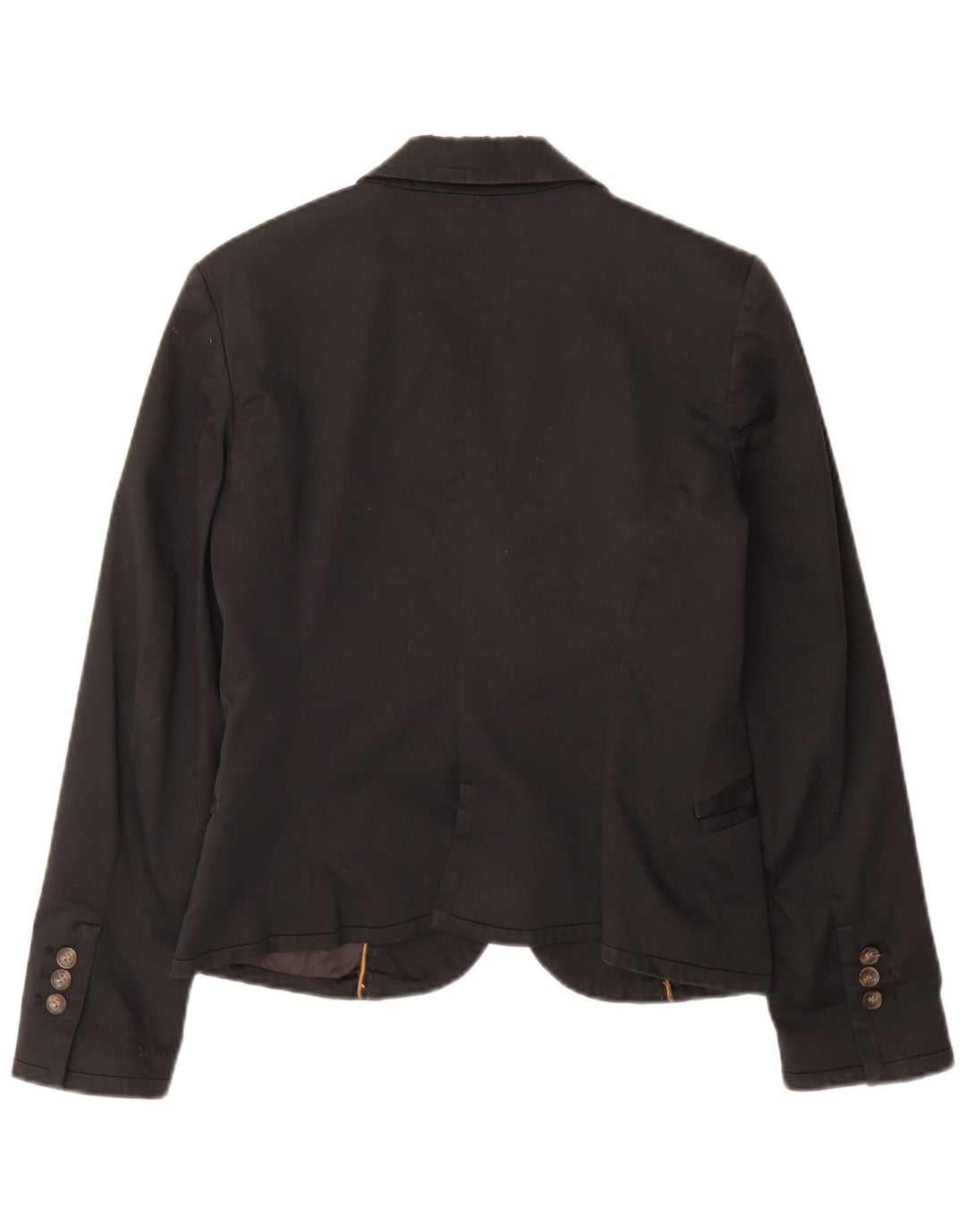 Zara Damen 2-Knopf-Blazerjacke UK 14 Große schwarze Baumwolle