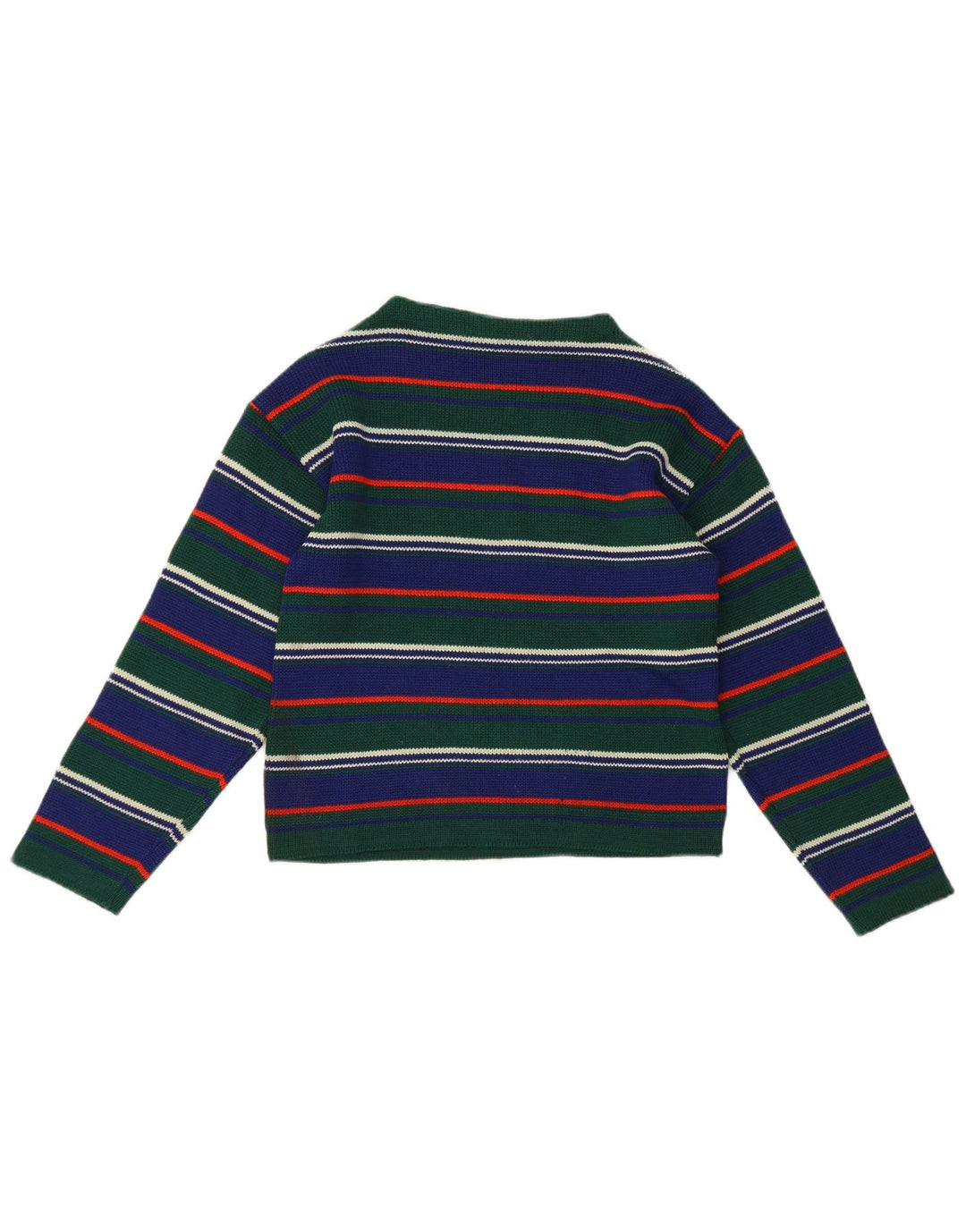Vintage Damen Rollkragenpullover IT 42 Mittelgrün gestreift