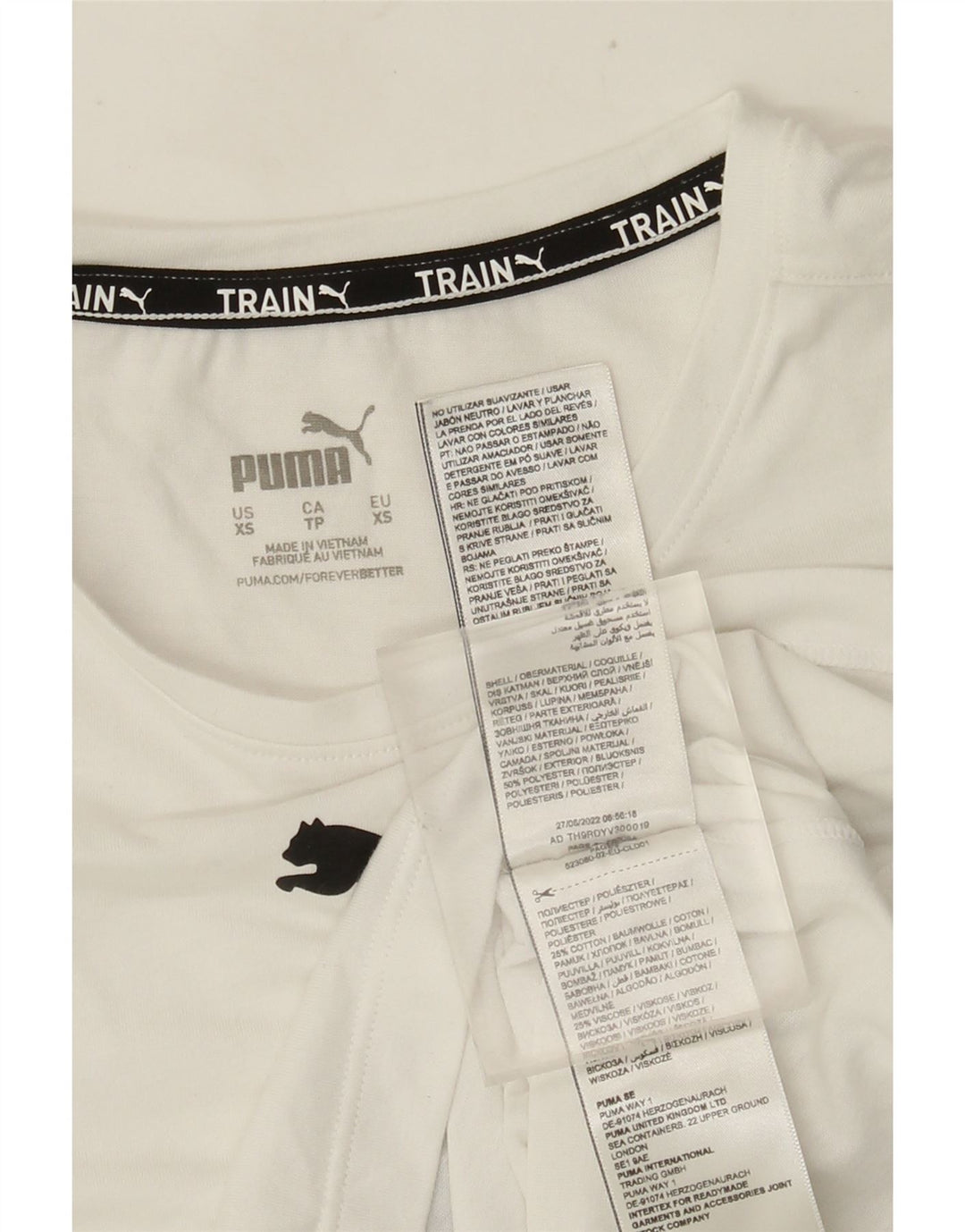Puma Damen Crop Graphic Vest Top UK 6 XS Weiß Polyester