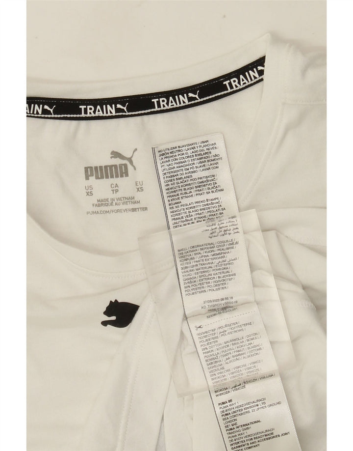 Puma Damen Crop Graphic Vest Top UK 6 XS Weiß Polyester