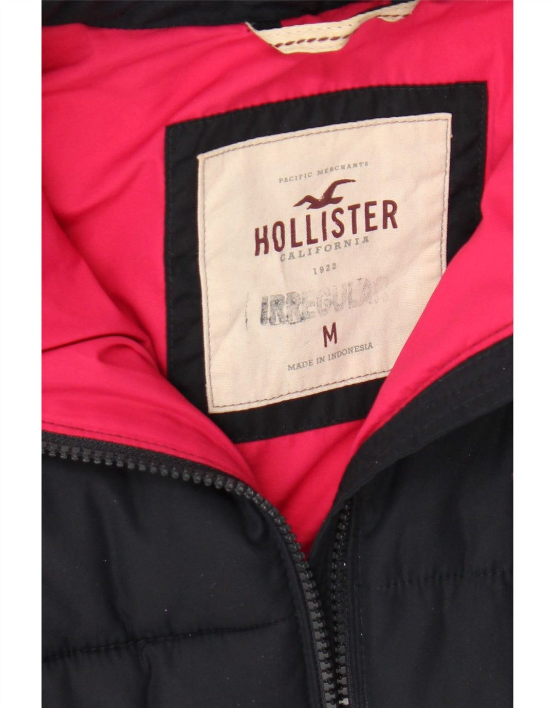 Hollister Wattierte Damenjacke mit Kapuze, UK 12, Mittelmarineblau, Polyester