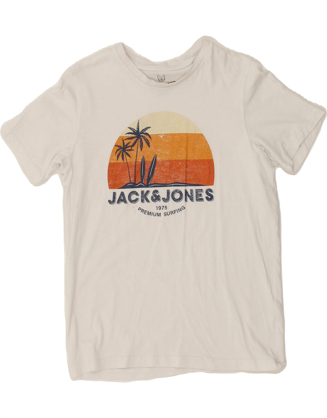 JACK & JONES Boys Graphic T-Shirt Top 11-12 Years White Vintage Jack & Jones and Second-Hand Jack & Jones from Messina Hembry 