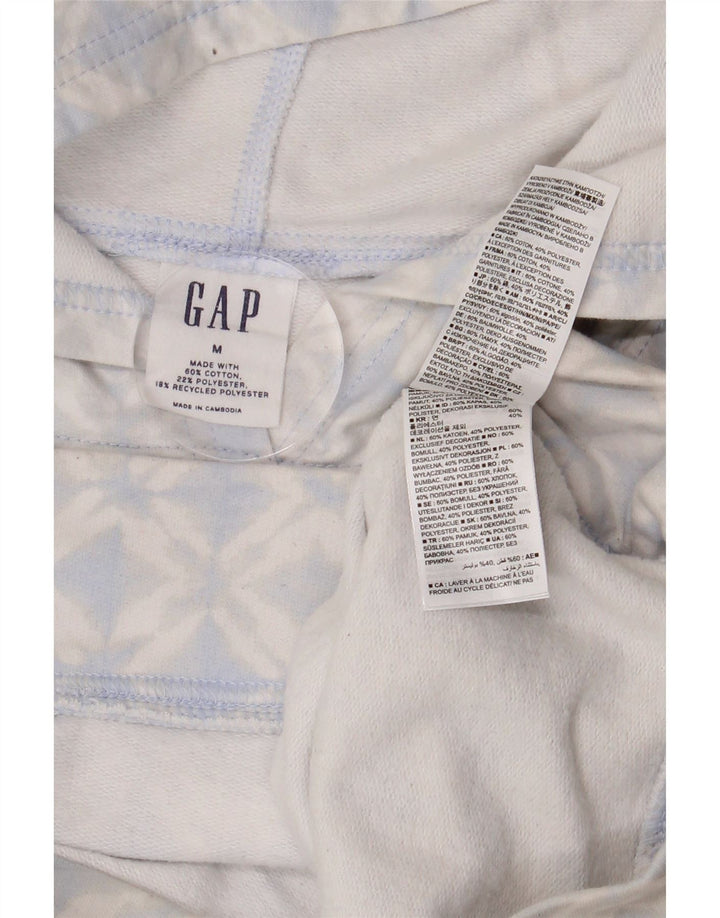 GAP Womens Graphic Hoodie Pullover UK 14 Mittelgraue geometrische Baumwolle