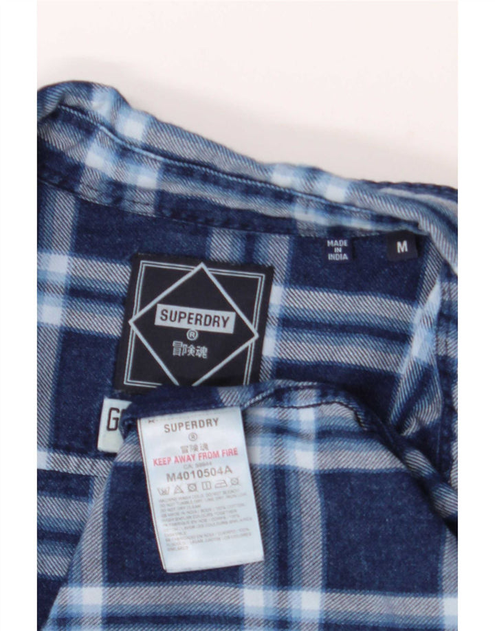Superdry Herren Flanellhemd Mittel Marineblau Baumwolle