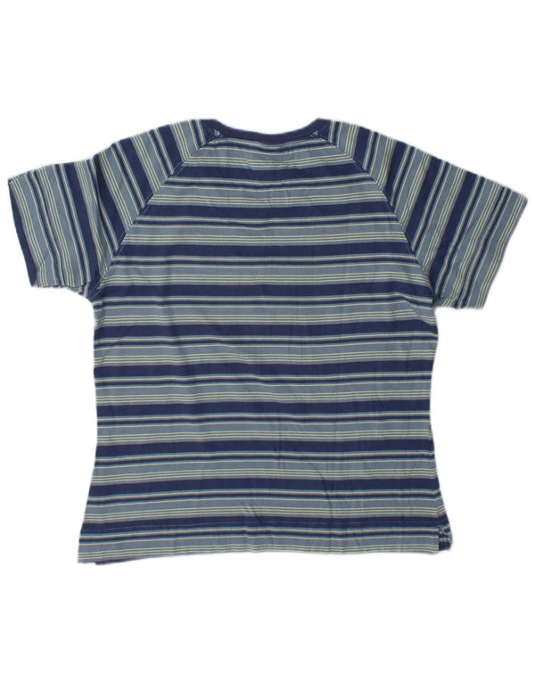 Adidas Damen Crop Graphic T-Shirt Top UK 12 Mittelblau gestreift aus Baumwolle