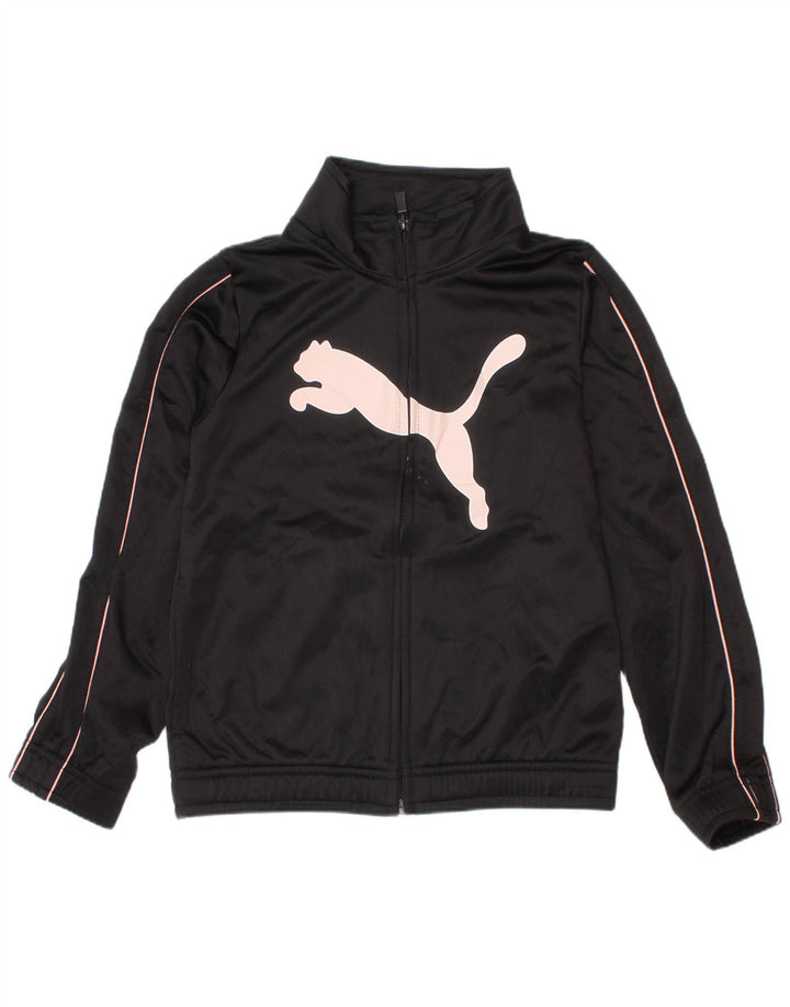 Puma Mädchen Graphic Trainingsanzug Top Jacke 5–6 Jahre Schwarz