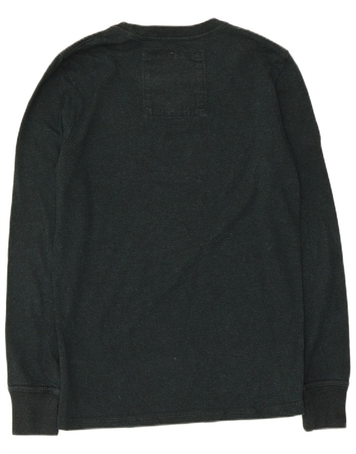 Superdry Herren Grafik-Oberteil, langärmelig, klein, grüne Baumwolle