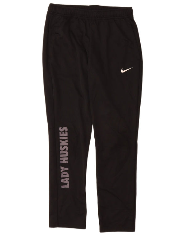 Nike Damen Dri Fit Graphic Trainingshose UK 14 Mittelschwarzes Polyester