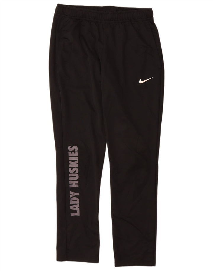 Nike Damen Dri Fit Graphic Trainingshose UK 14 Mittelschwarzes Polyester