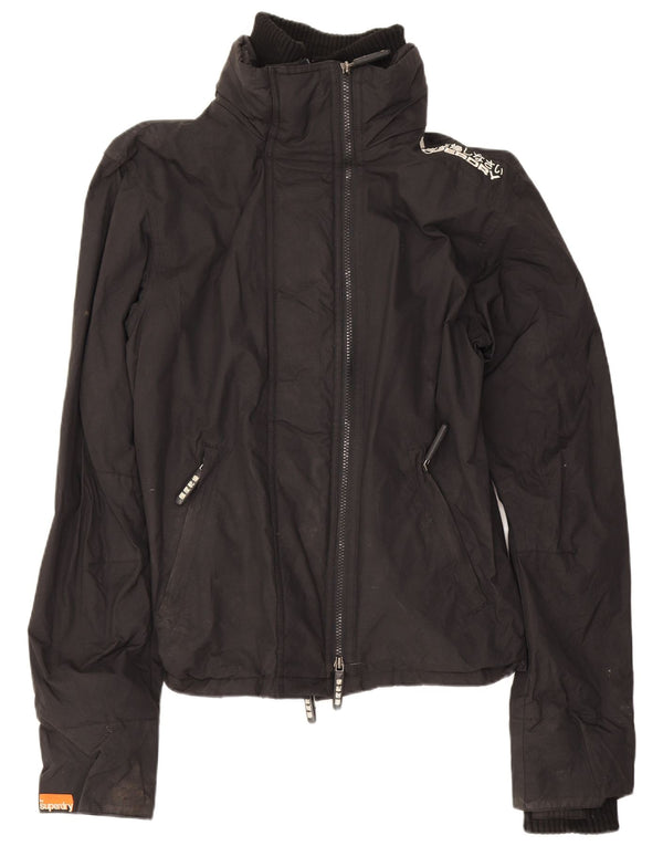 Superdry Herren Regenjacke UK 36 Small Schwarz Nylon
