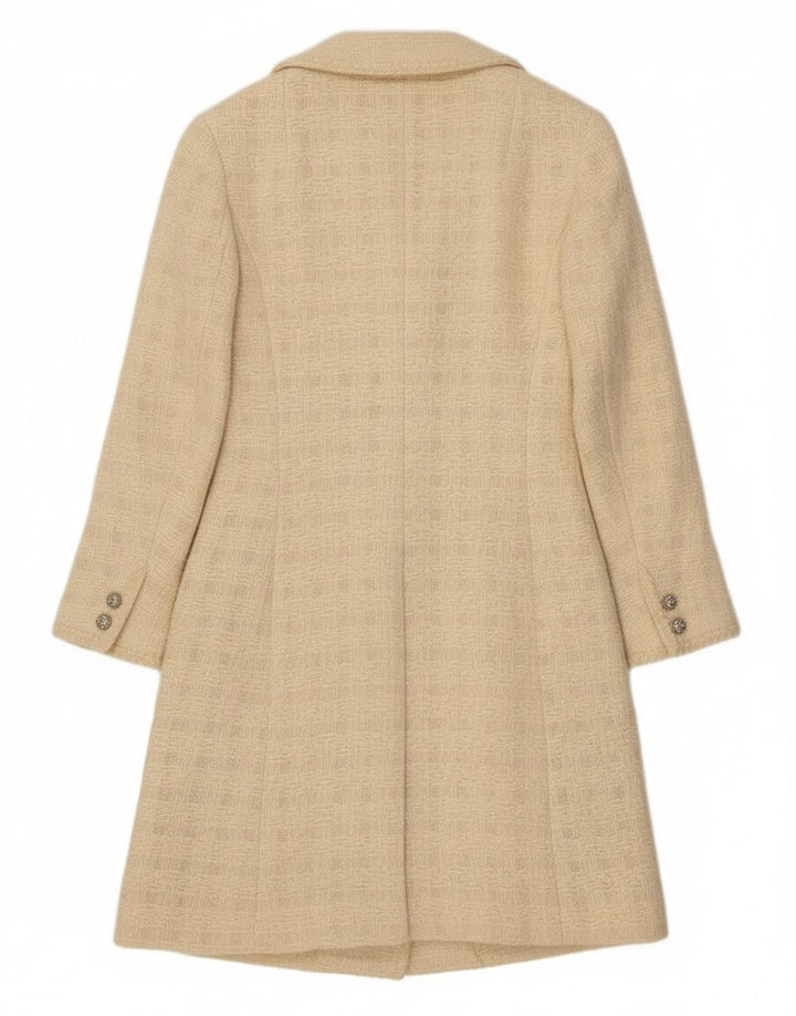Exklusiver Damenmantel UK 10 Small Off White Check