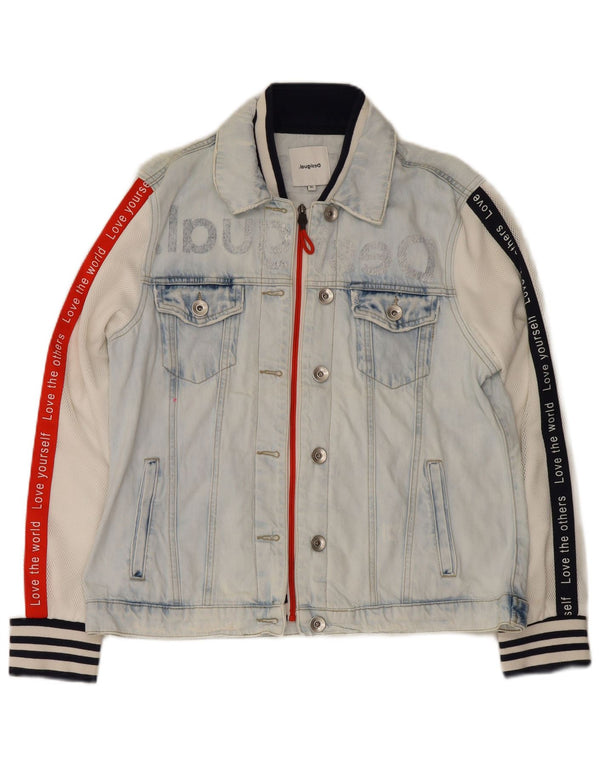 Desigual Womens Denim Jacket EU 44 XL Blue Cotton