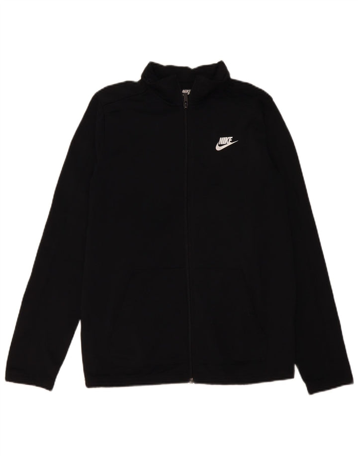 Nike Jungen-Trainingsanzug-Top-Jacke, 13–14 Jahre, XL, schwarzes Polyester