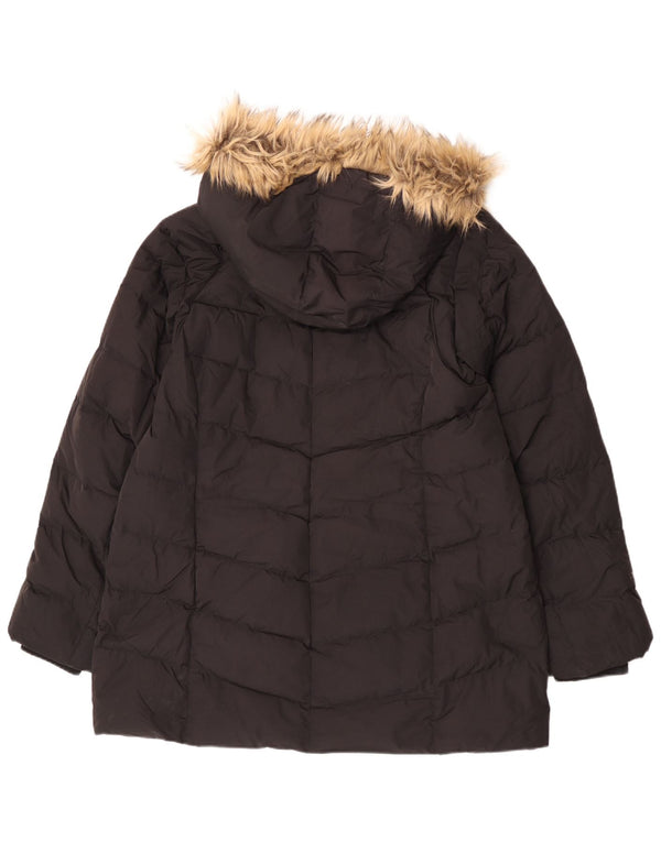 Mountain Warehouse Wattierter Damenmantel mit Kapuze, UK 18, XL, Schwarz, Polyester