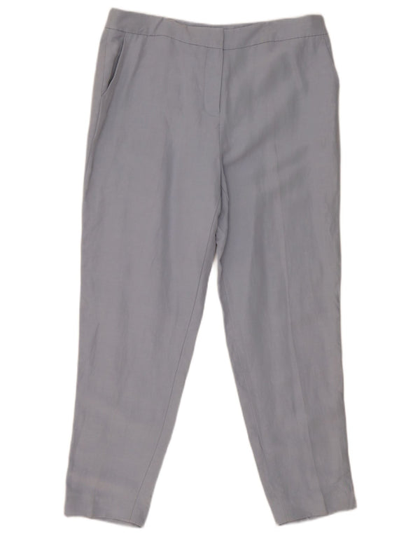 HOBBS Womens High Waist Tapered Chino Trousers UK 14 Large W34 L28 Blue