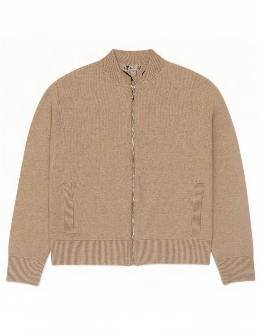 Marks & Spencer Damen Strickjacke Pullover UK 10 Small Beige Viskose