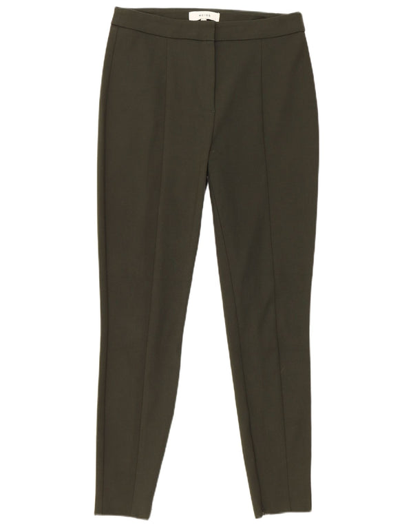 Reiss Womens Slim Casual Trousers UK 10 Small W28 L27 Khaki Cotton