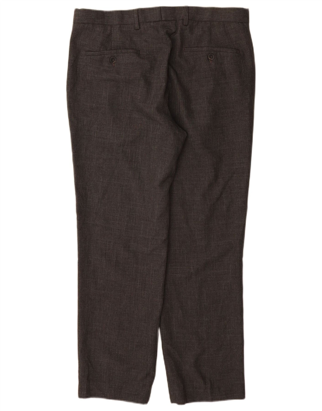 MARKS & SPENCER Mens Straight Suit Trousers W34 L29 Grey Polyester