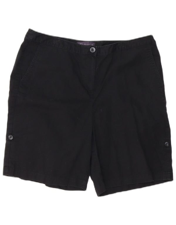 MARKS & SPENCER Damen Chinoshorts UK 14 Large W34 Schwarze Baumwolle