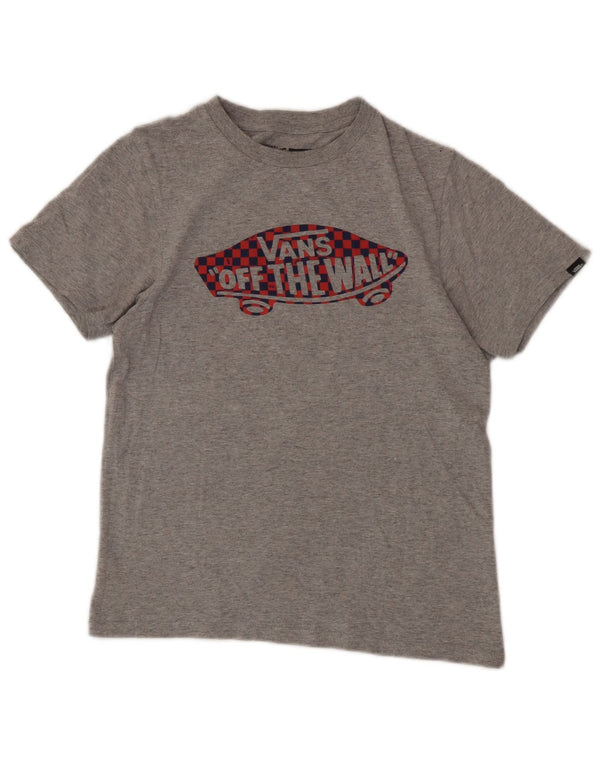 Vans Grafik-T-Shirt für Jungen, 10–11 Jahre, mittelgrau gefleckte Baumwolle